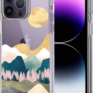 Unov Case Compatible with iPhone 14 Pro Case Clear with Design Embossed Pattern